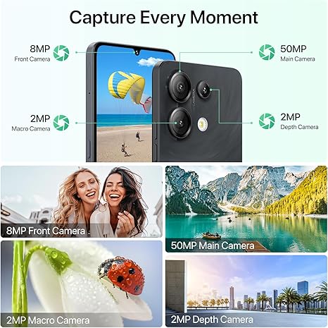 UMIDIGI G9 5G Unlocked Phone, Android 14 Cell Phone, 5G Dual SIM, 12(6+6) GB +128GB/1TB TF Expand, 6.75" HD+ 90Hz Display, 50MP Camera, AI Face & Fingerprint Unlock, 5000mAh Android Phone Black