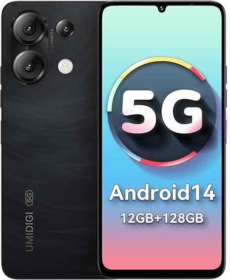 UMIDIGI G9 5G Unlocked Phone, Android 14 Cell Phone, 5G Dual SIM, 12(6+6) GB +128GB/1TB TF Expand, 6.75" HD+ 90Hz Display, 50MP Camera, AI Face & Fingerprint Unlock, 5000mAh Android Phone Black