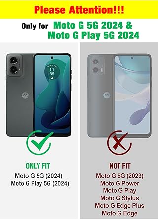 for Moto G 5G 2024 Case [Not Fit Power/Stylus] [15 FT Military Grade Drop Protection], Moto G Play 5G 2024 Case with 2X Tempered Glass Screen Protector, Phone Case for Moto G 5G 2024 (Dark Blue)