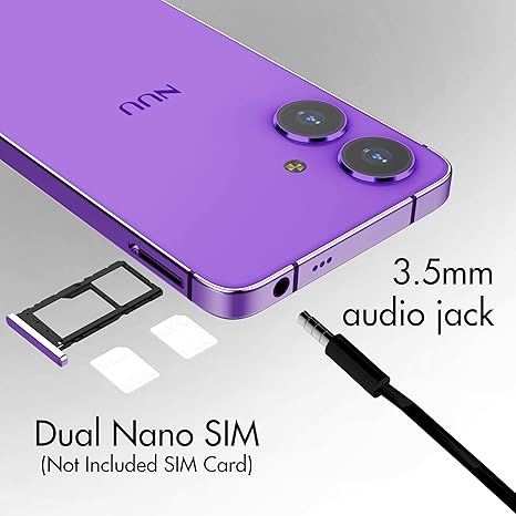 NUU N20 Basic Cell Phone for T-Mobile, Mint, Metro, Qlink, Tello and More 6GB/128GB, Perfect for Teenagers, Dual SIM 4G, Octa-Core 6.6" 90Hz HD+, Unlocked Phones Android Phone 14, US Warranty (Purple)