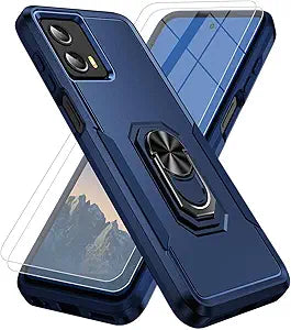 for Moto G 5G 2024 Case [Not Fit Power/Stylus] [15 FT Military Grade Drop Protection], Moto G Play 5G 2024 Case with 2X Tempered Glass Screen Protector, Phone Case for Moto G 5G 2024 (Dark Blue)