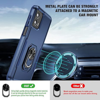 for Moto G 5G 2024 Case [Not Fit Power/Stylus] [15 FT Military Grade Drop Protection], Moto G Play 5G 2024 Case with 2X Tempered Glass Screen Protector, Phone Case for Moto G 5G 2024 (Dark Blue)