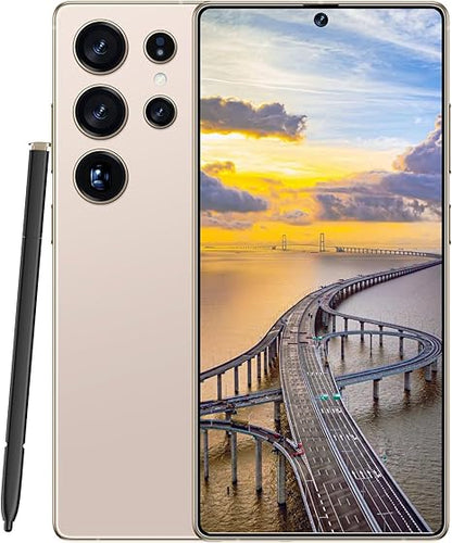 Unlocked Phones C25 Ultra Cell Phone 2025 Android 14 Mobile Phone with Build-in Pen, 12GB+512GB, 7" Display, 108MP+68MP Camera 8000 mAh 5G Dual SIM (Desert)