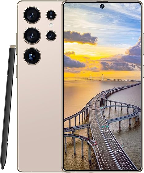 Unlocked Phones C25 Ultra Cell Phone 2025 Android 14 Mobile Phone with Build-in Pen, 12GB+512GB, 7" Display, 108MP+68MP Camera 8000 mAh 5G Dual SIM (Desert)