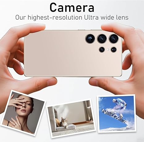 Unlocked Phones C25 Ultra Cell Phone 2025 Android 14 Mobile Phone with Build-in Pen, 12GB+512GB, 7" Display, 108MP+68MP Camera 8000 mAh 5G Dual SIM (Desert)