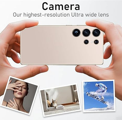 Unlocked Phones C25 Ultra Cell Phone 2025 Android 14 Mobile Phone with Build-in Pen, 12GB+512GB, 7" Display, 108MP+68MP Camera 8000 mAh 5G Dual SIM (Desert)